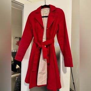 Anthropologie Elevenses Little Red Coat